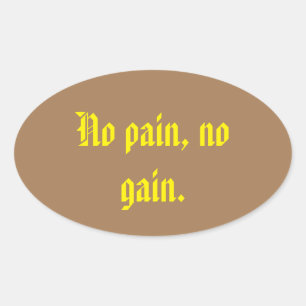 Sticker Ovale citations de motivation de salle de sport et marro