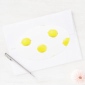 Sticker Ovale citron motif version 2 (Enveloppe)