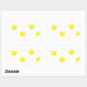 Sticker Ovale citron motif version 2 (Feuille)