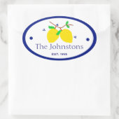 Sticker Ovale Citrons et nom (Sac)