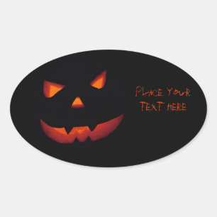 Sticker Ovale Citrouille Halloween 001