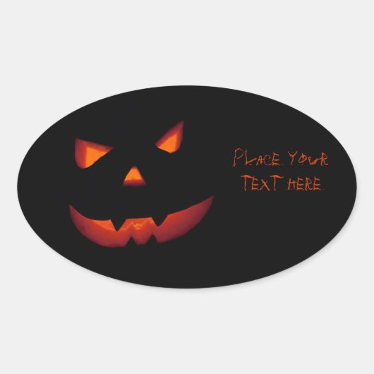 Sticker Ovale Citrouille Halloween 001 (Devant)