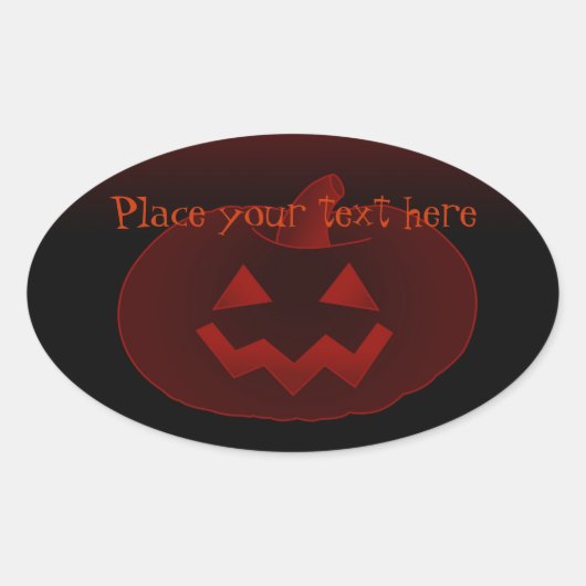Sticker Ovale Citrouille Halloween 002 (Devant)