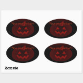 Sticker Ovale Citrouille Halloween 002 (Feuille)