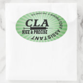 STICKER OVALE CLA SLOGAN - AGRÉABLE ET PRÉCIS ! LABORATOIRE (Sac)