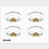 Sticker Ovale Claddagh / Claddaugh (Feuille)