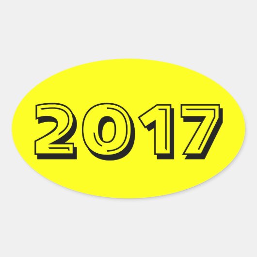 Sticker Ovale Classe d'autocollant ovale jaune 2017 par Janz (Devant)