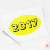 Sticker Ovale Classe d'autocollant ovale jaune 2017 par Janz (Enveloppe)