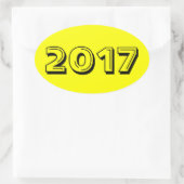 Sticker Ovale Classe d'autocollant ovale jaune 2017 par Janz (Sac)