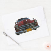 Sticker Ovale Classic American Car à Vinales, Cuba (Enveloppe)