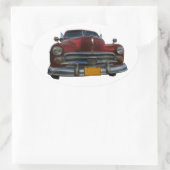 Sticker Ovale Classic American Car à Vinales, Cuba (Sac)