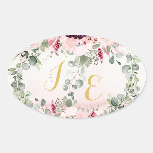 Sticker Ovale classique de mariage rustique de jar (Devant)