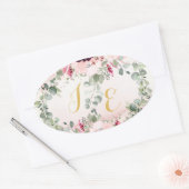 Sticker Ovale classique de mariage rustique de jar (Enveloppe)