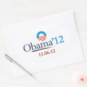 Sticker ovale classique Obama 2012 (Enveloppe)