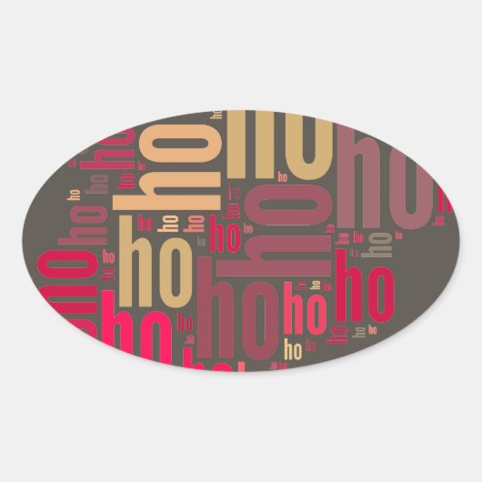 Sticker Ovale Claus mot du Père Noël Ho Ho Ho (Devant)
