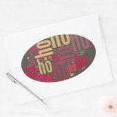 Sticker Ovale Claus mot du Père Noël Ho Ho Ho (Enveloppe)