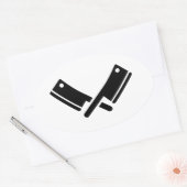 Sticker Ovale Clavier de boucher (Enveloppe)