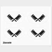 Sticker Ovale Clavier de boucher (Feuille)