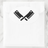 Sticker Ovale Clavier de boucher (Sac)