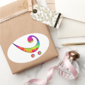 Sticker Ovale Clé de basse colorée (Cadeaux)