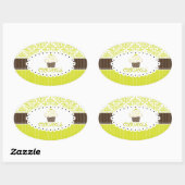 Sticker Ovale Clé PixDezines cupcake+damask/do-it-yourself coule (Feuille)