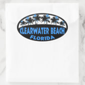 Sticker Ovale Clearwater Beach Palmiers de Floride (Sac)