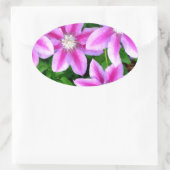 Sticker Ovale Clematis rose et Oregano sauvage (Sac)