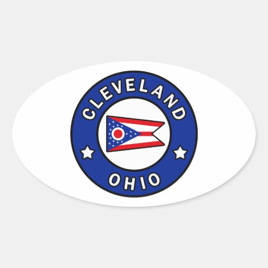 Sticker Ovale Cleveland Ohio (Devant)