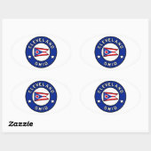 Sticker Ovale Cleveland Ohio (Feuille)