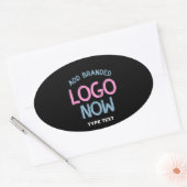 STICKER OVALE CLIENT SIMPLE CONTEMPORAIN PROPRE NOIR MODE (Enveloppe)