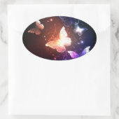 Sticker Ovale Clowing Night Butterflies (Sac)