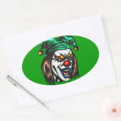 Sticker Ovale Clown malin traître (Enveloppe)