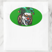 Sticker Ovale Clown malin traître (Sac)