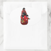 Sticker Ovale Clowns de rodéo (Sac)