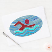 Sticker Ovale Club de natation Exercice de natation Fitness NVN2 (Enveloppe)