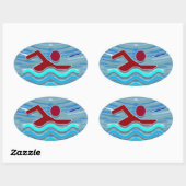 Sticker Ovale Club de natation Exercice de natation Fitness NVN2 (Feuille)