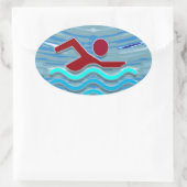 Sticker Ovale Club de natation Exercice de natation Fitness NVN2 (Sac)