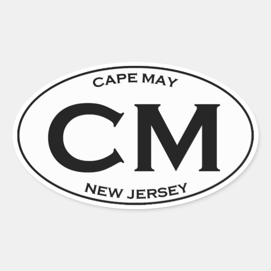 Sticker Ovale CM - Cape May New Jersey Oval Logo (Devant)