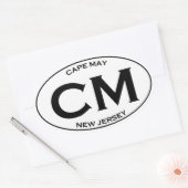 Sticker Ovale CM - Cape May New Jersey Oval Logo (Enveloppe)