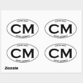 Sticker Ovale CM - Cape May New Jersey Oval Logo (Feuille)