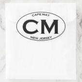 Sticker Ovale CM - Cape May New Jersey Oval Logo (Sac)