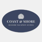 Sticker Ovale Coastal Seashell Brand Logo (Devant)