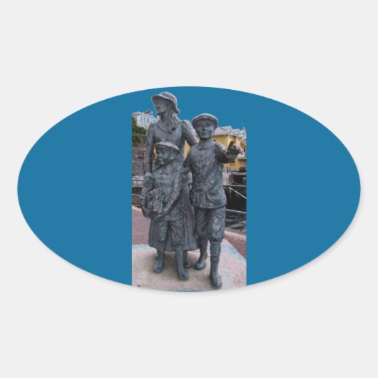 Sticker Ovale Cobh, Irlande Statues (Devant)