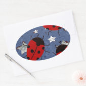 STICKER OVALE COCCINELLE (Enveloppe)