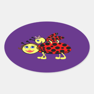 Sticker Ovale Coccinelles