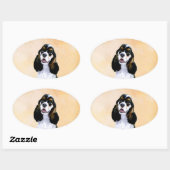 Sticker Ovale Cocker Spaniel (Parti) Peinture - Art Chien origin (Feuille)