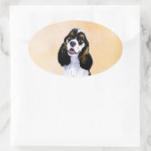 Sticker Ovale Cocker Spaniel (Parti) Peinture - Art Chien origin (Sac)