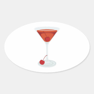 Sticker Ovale Cocktail Manhattan