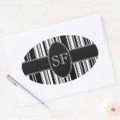 Sticker Ovale Code barre noir et blanc (Enveloppe)