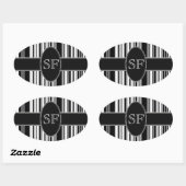 Sticker Ovale Code barre noir et blanc (Feuille)